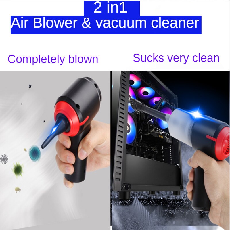 Aspirateur à main et souffleur d&#39;air sans fil 2 en 1,Mini plumeau à Air électrique pour clavier d&#39;ordinateur, PC,Piano, animal de compagnie, ordinateur portable: 2IN1 blower-vaccum