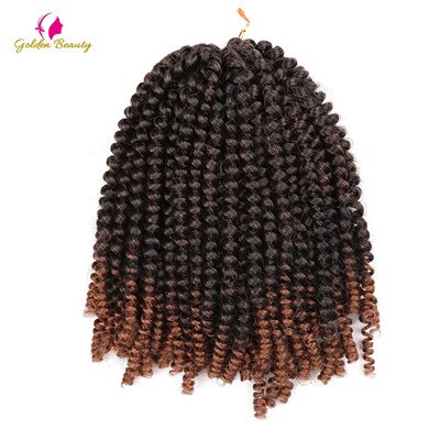 8inch Spring Twist Crochet Braids Synthetic Braiding Hair Crochet Hair Extensions 30 strands/pack Golden Beauty: T1B/30
