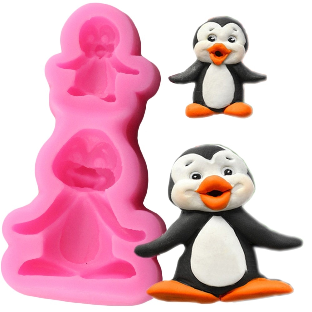 Penguin Cooking Tools Christmas Cake Decoration Tools Silicone Mold Baking Fondant Sugar Craft Molds DIY Cake