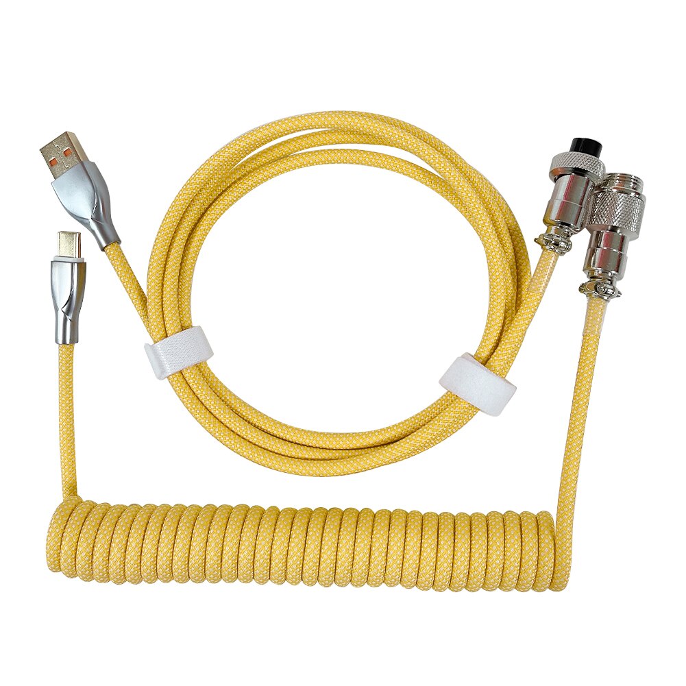 Klawiatura mechaniczna 3M dedykowany kabel Aviator type-c na USB złącze lotnicze przewód sprężynowy kabel danych do ładowania zestaw akcesoriów: Macaron Yellow