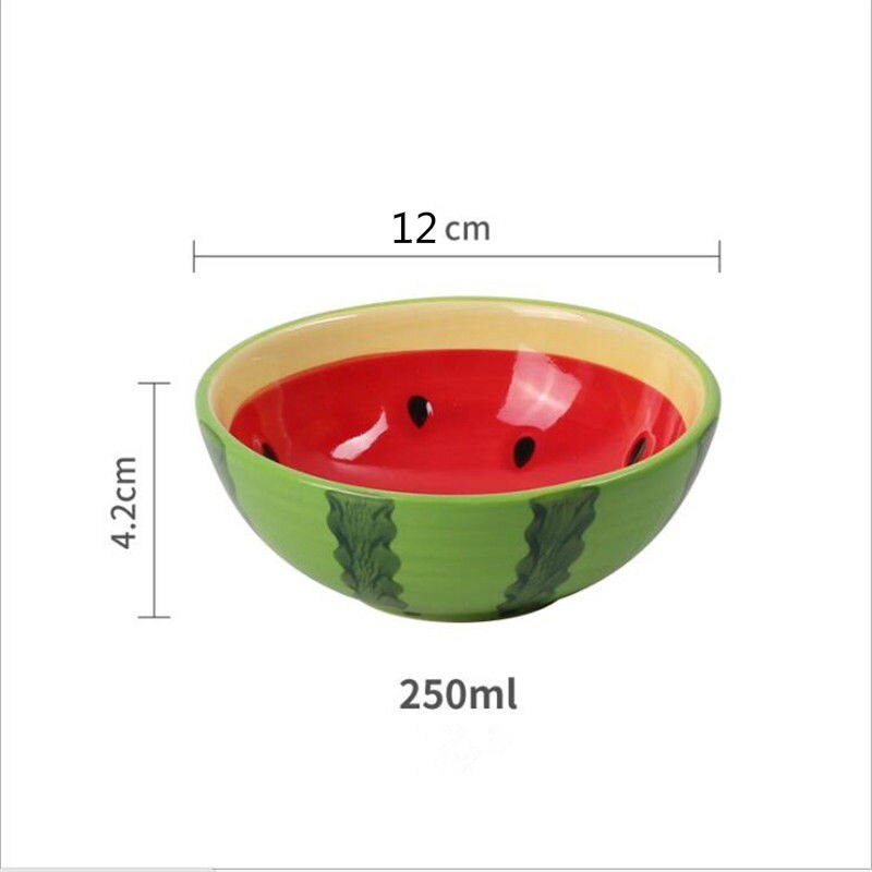 Frutero de cerámica con forma de sandía para comedor, mesa de salón, decoración creativa, 5 pulgadas, naranja, , E11131