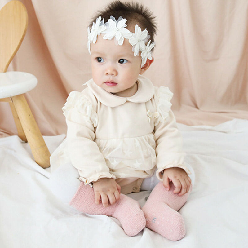 Bas antidérapants en coton pour bébé | Mignons, hautes pour les genoux, longs jambières unisexes pour enfants