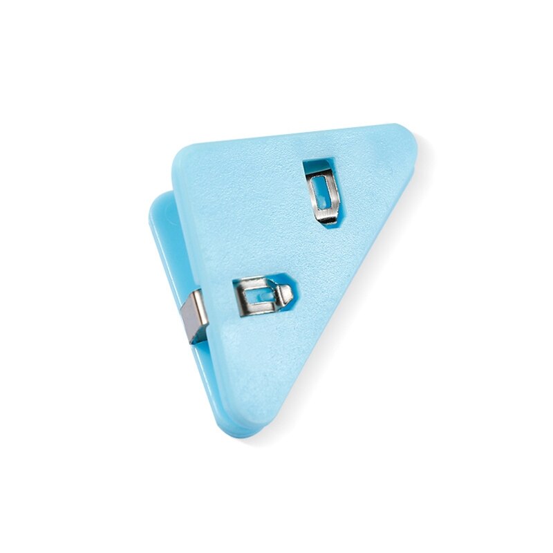 57EC Driehoekige Papier Klem Hoek Papier Klem Boek Pagina Divider Bestand Houder Clip: Blue