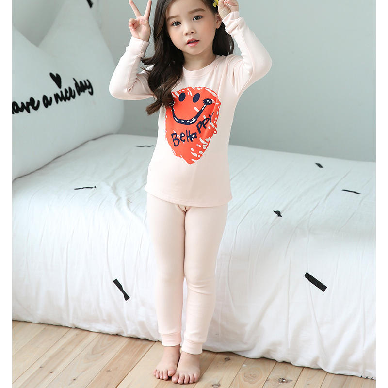 Børns børns babys piges søde søde store smilbogstaver udskriver langærmet pyjamas sæt nattøj nattøjstøj