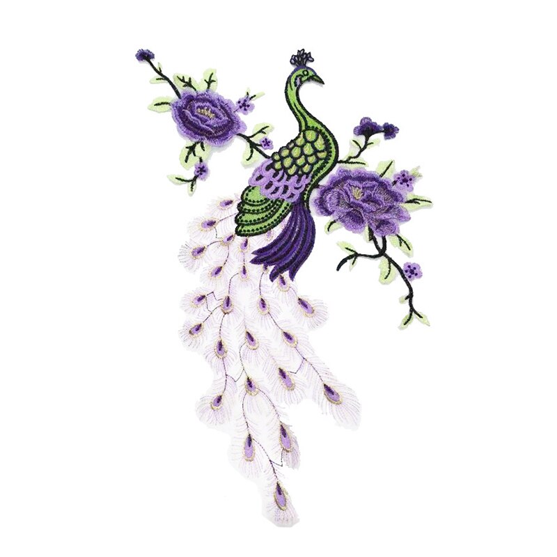 Broderi tyg påfågel spets sömnad applikation spets krage halsring krage applikation gör det själv kläder tillbehör scrapbooking: Lila