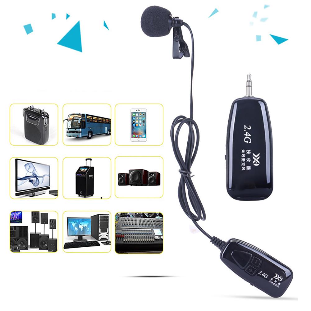 2.4G Draadloze Microfoon Handsfree Clips-On Kraag Mic Microfoons Automatch Condensator Microfoons Draadloze Headset Microfoons