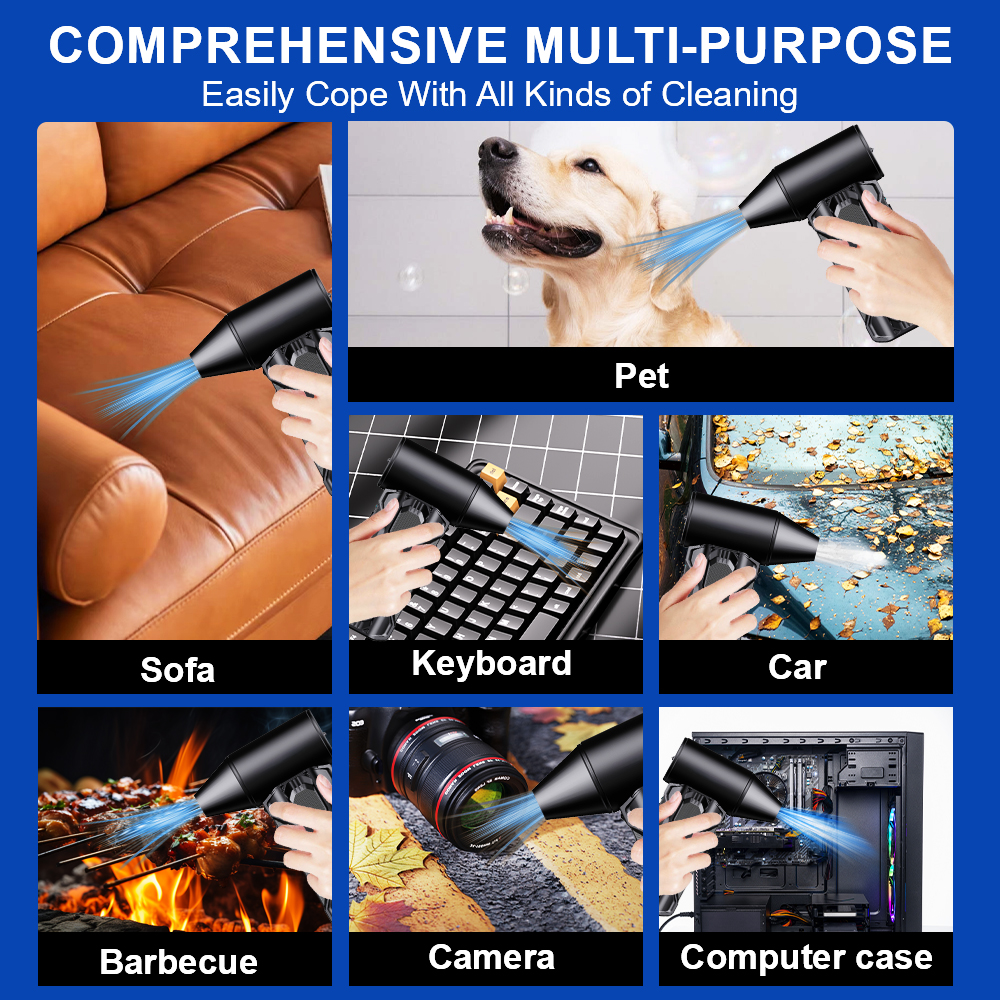 Cleaning Blower Tool 130000 RPM Portable Electric Air Duster Violent fan Car Blowing Snow 3 Gears adjustable Turbo Jet Fan