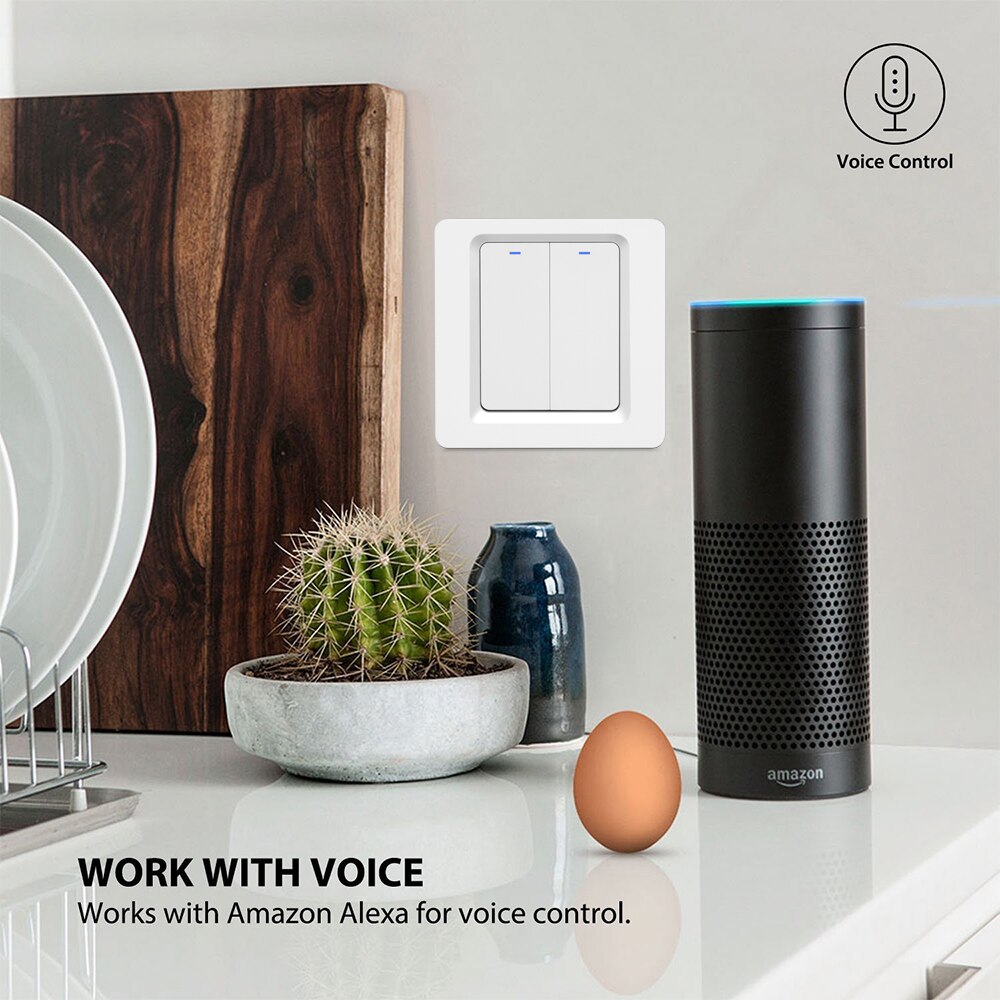 Tuya smart-wlan-schalter 220v 1/2/3 fach wandlichtschalter mit tastenunterstützung für smart-home-geräte wie alexa und google home