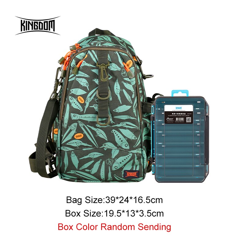 Kingdom Fishing Bag Outdoor Backpack Waterproof 1000D Nylon Material Strong Durable Multi-functional Large Capacity Model LYB-17: Green