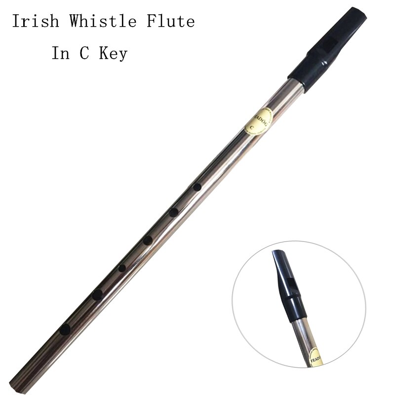 Irish Whistle Flute Feadog Tin Feadan C key Flauta 6 Hole Pennywhistle Ireland Mini Wind Musical Instrument