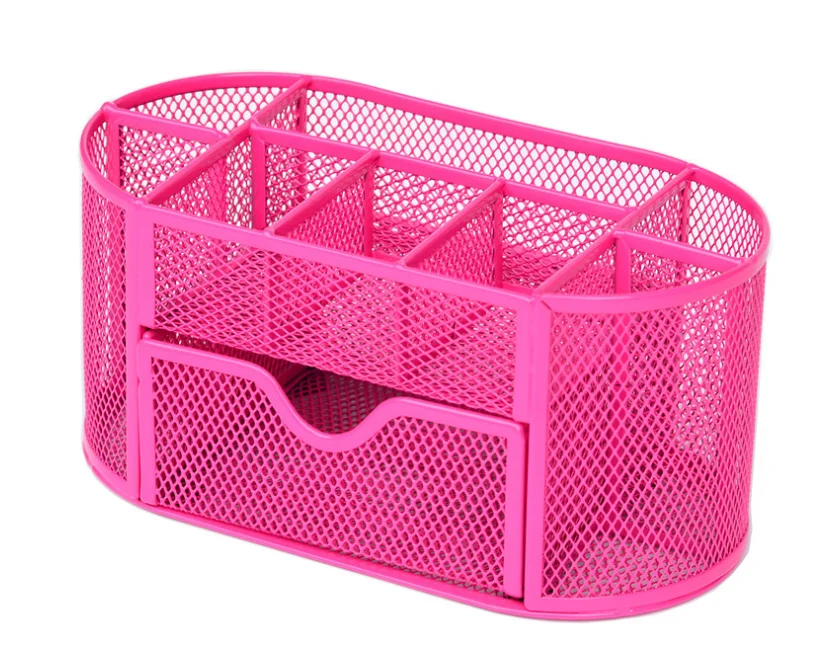 Metall Strafe Organizer Mesh Schreibtisch Organizer Tisch 9 Gitter Aufbewahrung sbox Schublade Bleistift Stift halter für Versch achtel ungs werkzeuge: Rot
