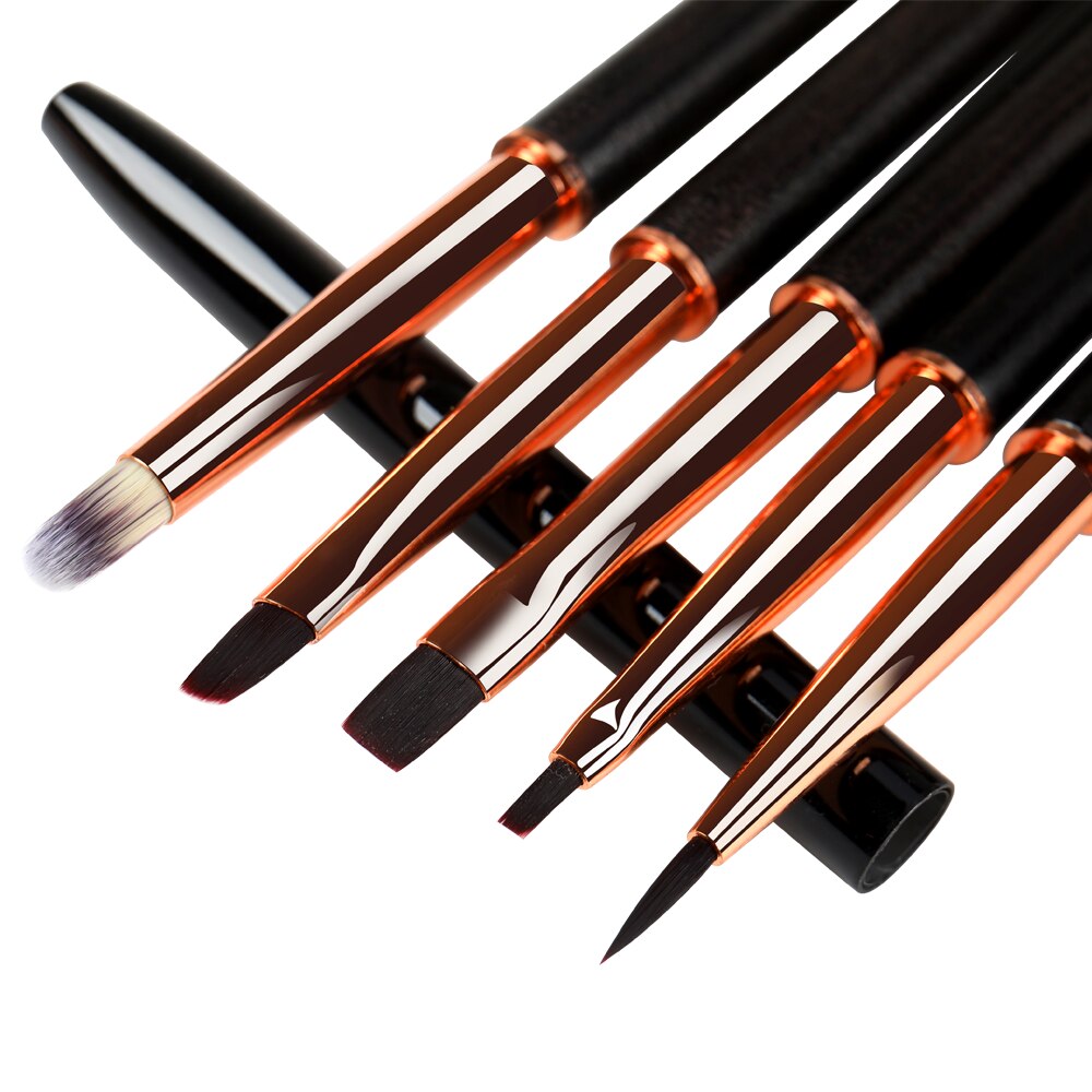BQAN – ensemble de pinceaux à ongles avec manche en bois de santal, brosse pour Nail Art, brosse pour Gel, brosse de revêtement pour ongles, outil de manucure