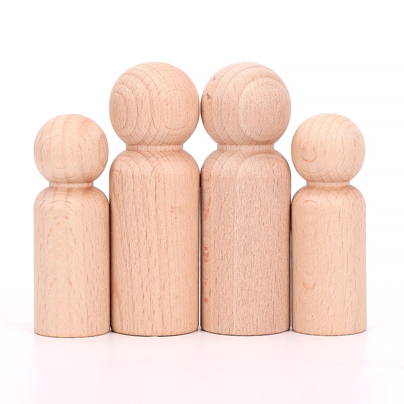 3pcs Beech Wooden Dolls Handmade Painting Loose Parts DIY Painting Wood Honeycomb Mushrooms Cones Droplets Acorns Toy