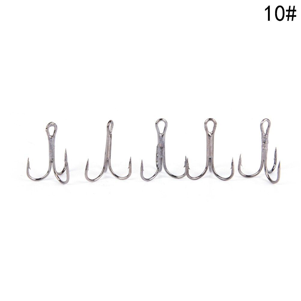 20pcs/ Set Treble Fishing Hooks Carbon Steel Barbed Fishhooks Super Sharp Triple Hooks Sea Tackle Accessories: 10