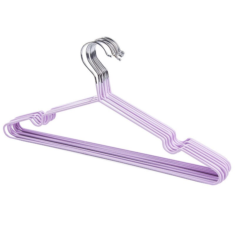10 Stks/set Metalen Antislip Kleding Rack Kinderen Volwassen Hangers Kleerhanger Shirt Broek Haak Kleding Accessoires Droogrekken: Nordic purple