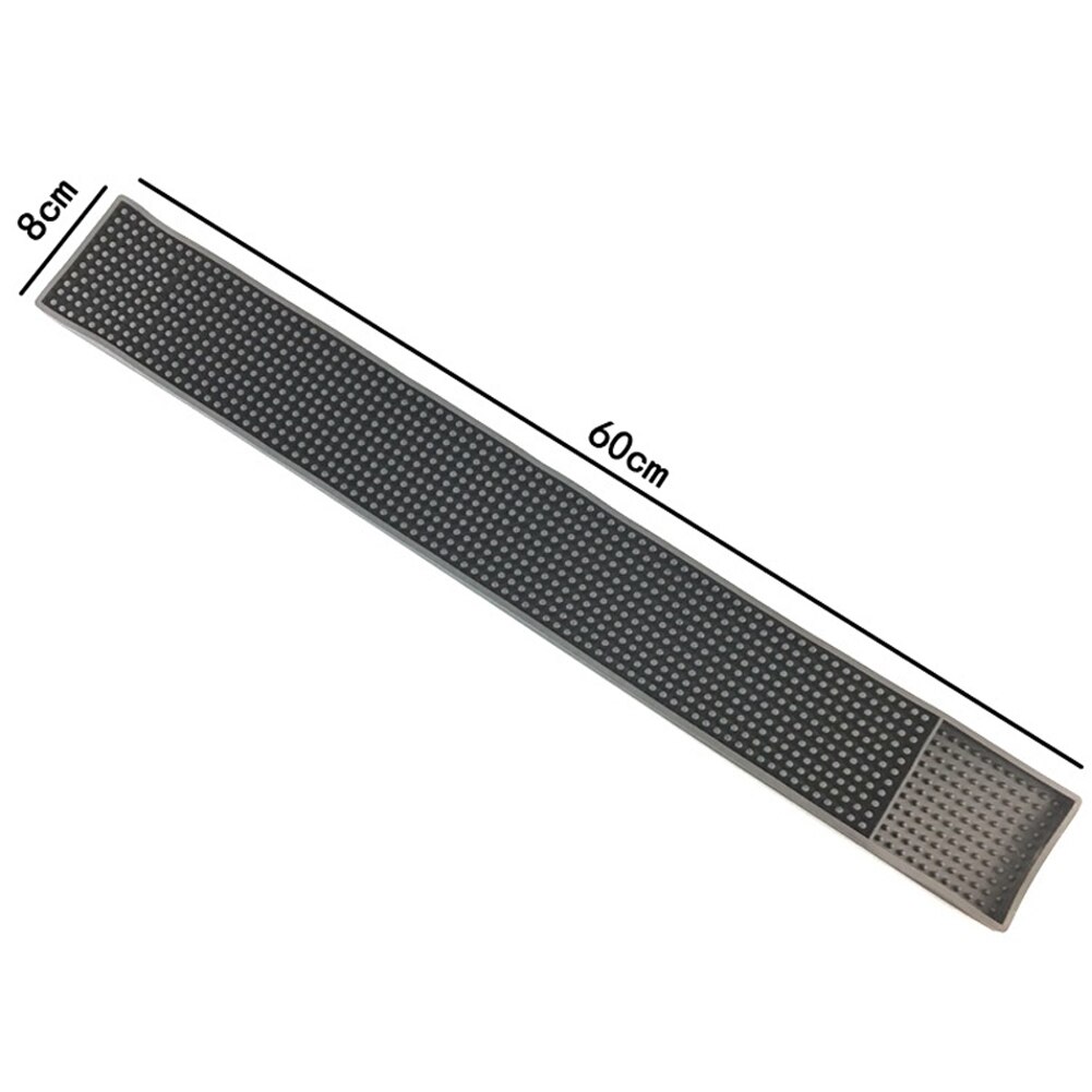 Desktop Easy To Clean Non-slip Rubber Rod Pad Bar Runner Glass Drip Tray Beer Drink Railing Service Pad（free small ）: black 8cmx60cm