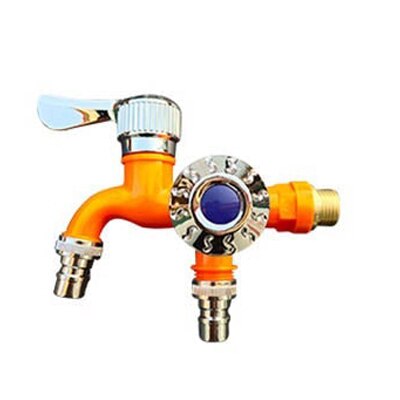 Keuken Badkamer Dual Control Kraan Dual-Gebruik Wastafelkranen Slang Splitter Een Op De Twee Besproeien Connector Distributeur: Orange