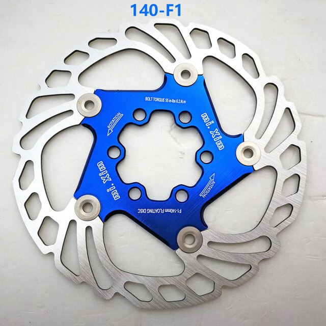 Bicycle Brake Disc Floating Rotor MTB Gravel Road Bike 140/160/180/203mm Mountain Bike Hydraulic Disc Brake Bike Parts: Blue 140mm