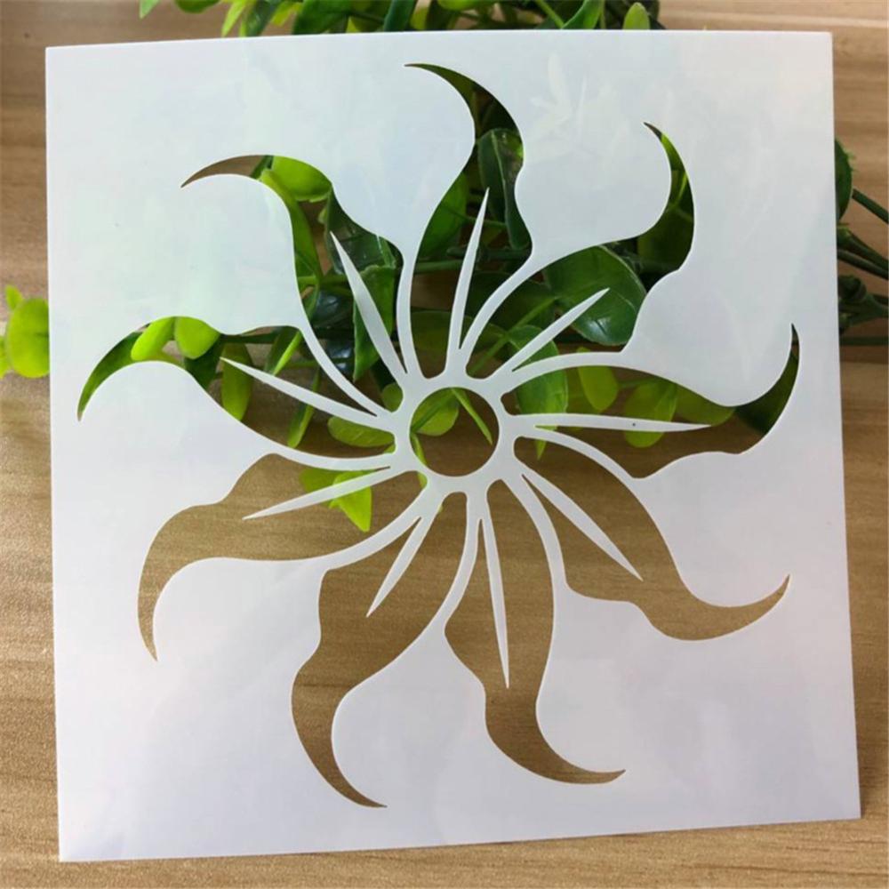 Flower series spray pattern children's hand copy newspaper hollow template student DIY painting graffiti coloring tool: 8