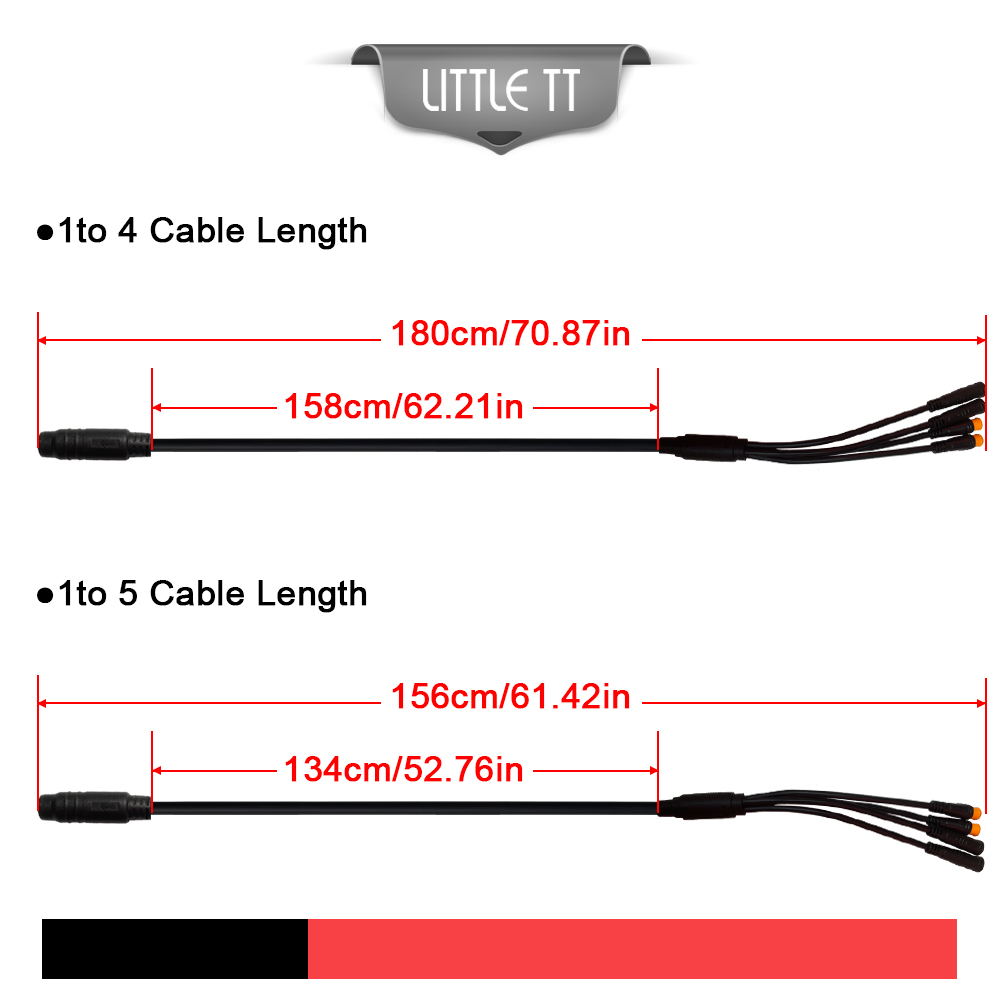 Ebike julet 1 t 4/1 t 5 vattentät kabel för styrenhet/ljus/ebroms/gasreglage/display ebike konverteringskabel