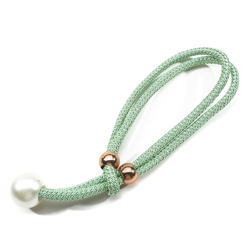 1/2 Stück Perlen-Vorhang-Raffhalter, Vorhang-Perlen-Raffhalter, dekorative Befestigungen, Seil-Vorhang-Raffhalter, kein Stanzen, verstellbare Ausziehhalter, Seil: Marine Blau / 30-35cm