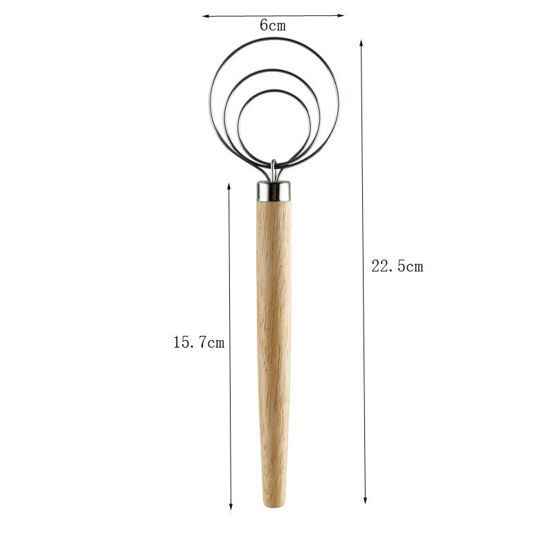 Grote Hand Deense Deeg Garde Brood Mixer Rvs Cake Gebak Deeg Mixer Stok Eiklopper Keuken Bakken Blender Gereedschap: 9 inch three circle