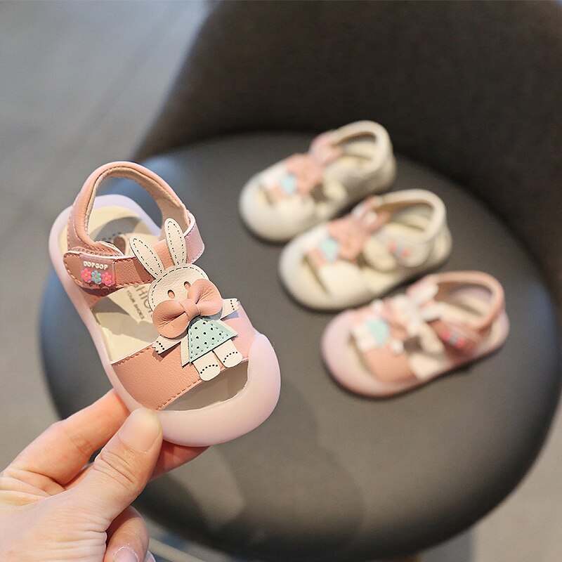 Zomer Baby Meisjes Sandalen Baby Peuter Sandalen Konijn Zachte Bodem Antislip Kids Anti-Collision Sandalen Kinderen Casual schoenen