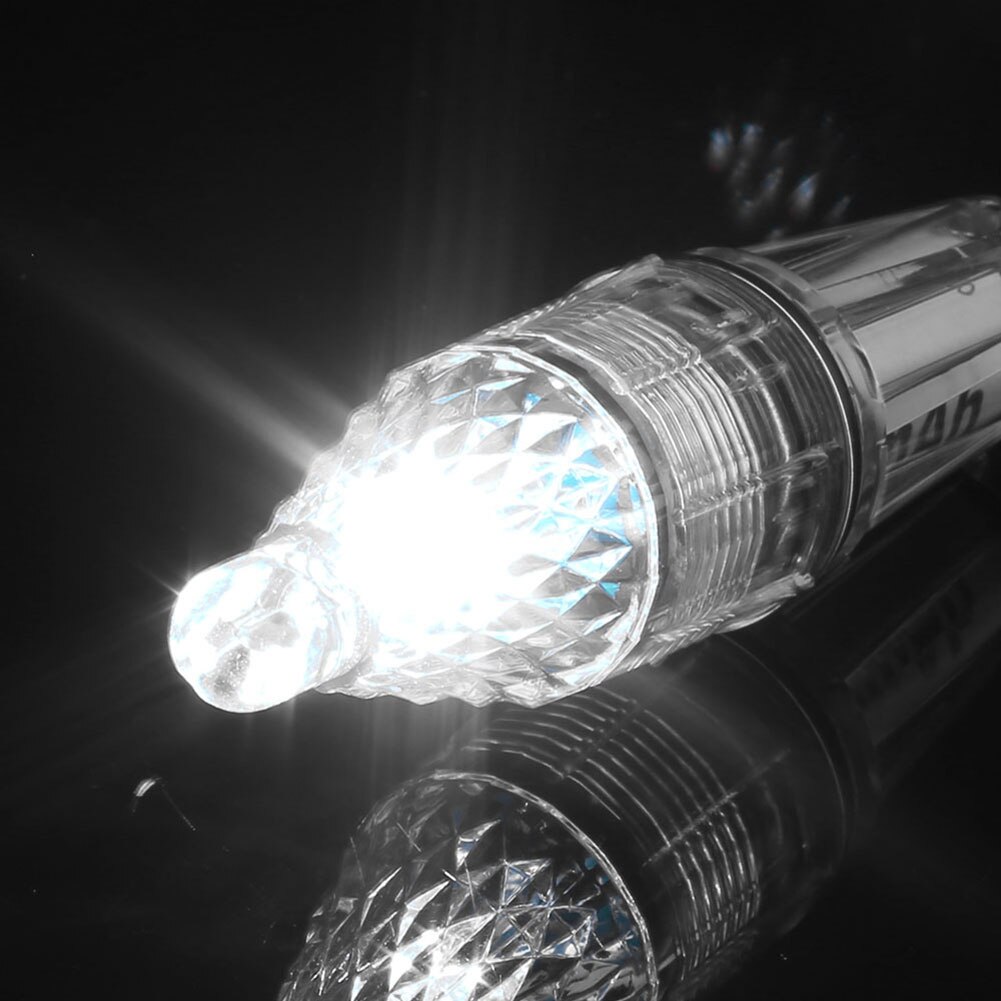 Waterproof Deep Underwater Fish Attracting Lure LED Fishing Flash Light Bait Transparent Use In 300M Under Water: 12cm White