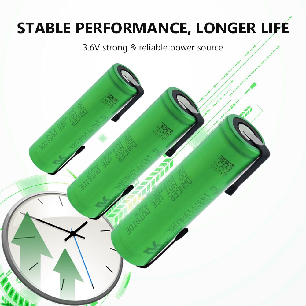 3.6 V Volt Green Flat 18650 Li-ion Lithium Batteries Rechargeable 2100mAh High Drain VTC4 18650 Batteries