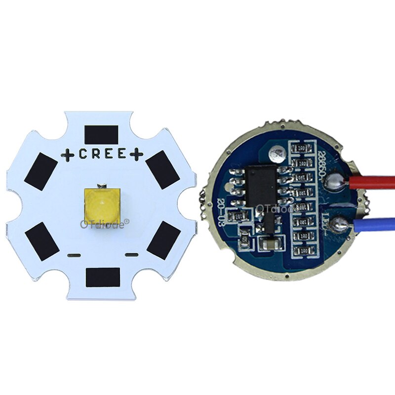 Cree xpl 2 xpl 2 10w høyeffekts ledet emitter kjølig hvit diode 16/20mm pcb +17mm/22mm dc3.6v sjåfør til sopt lommelykt deler gjør det selv