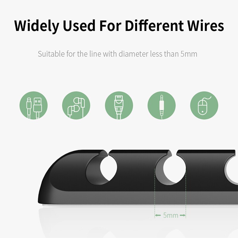 3 Porte/5 Porte//7 Porte Soft Silicone Cable Organizer Cable Holder Earphone Charger Cord Wire Desk Winder For Mobilephone PC