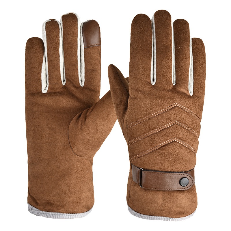 Guantes de pesca cálidos para hombre, manoplas de invierno a prueba de viento con pantalla táctil, antideslizantes de dedo completo y forro polar grueso, para ciclismo y pesca al aire libre: JP202zongwu