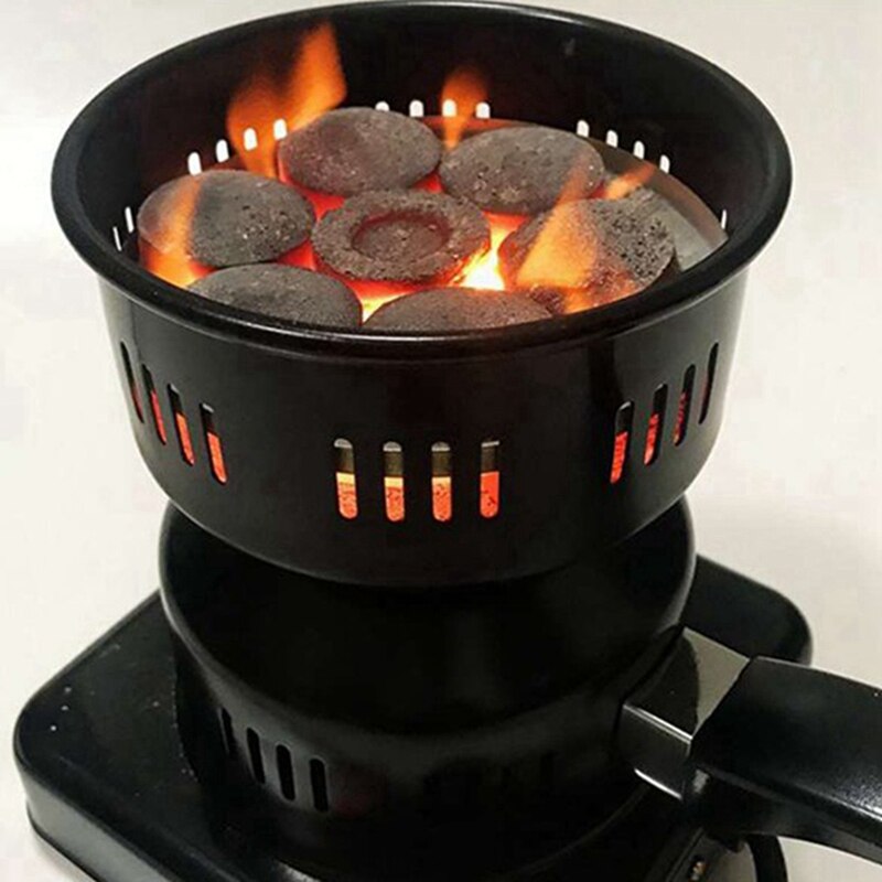 1X650W Heater Houtskool Kookplaat Kookplaat Kolen Elektrische Brander Us Plug & 2 Stuks Handleiding Roestvrij Staal zwarte Peper Grinder