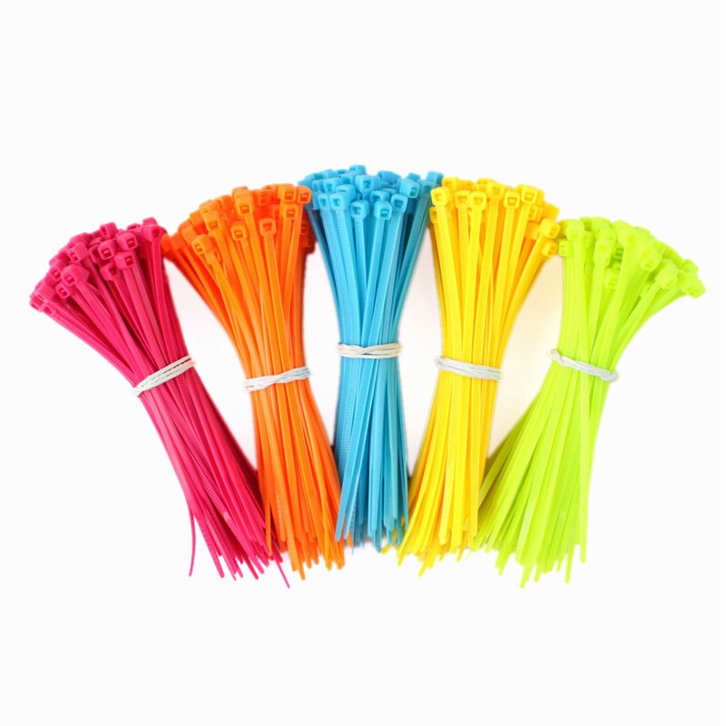 100Pcs Gemengde Kleur Plastic Kabelbinders Riem Vastmaken Tie 102Mm X 2Mm Zip Tie Cable Tidy