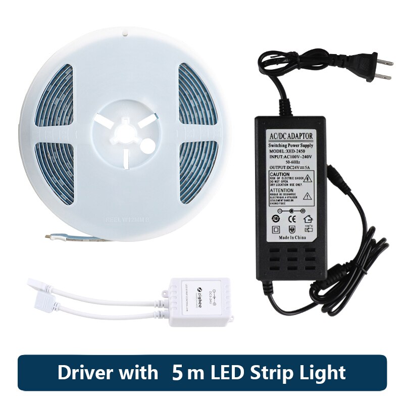 Zemismart Tuya Zigbee Driver Met 5M 10M Led Light Strip Rgbw Licht Riem Werk Met Homekit Via ZMHK-01 hub: Driver with 5m Strip