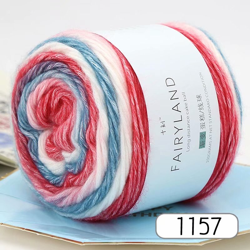 100g Rainbow Color Hand-woven Cotton Yarn Soft Crochet Thick Yarn For Hand Knitting Warm Sweater Sofa Cushion Scarf DIY: 1157