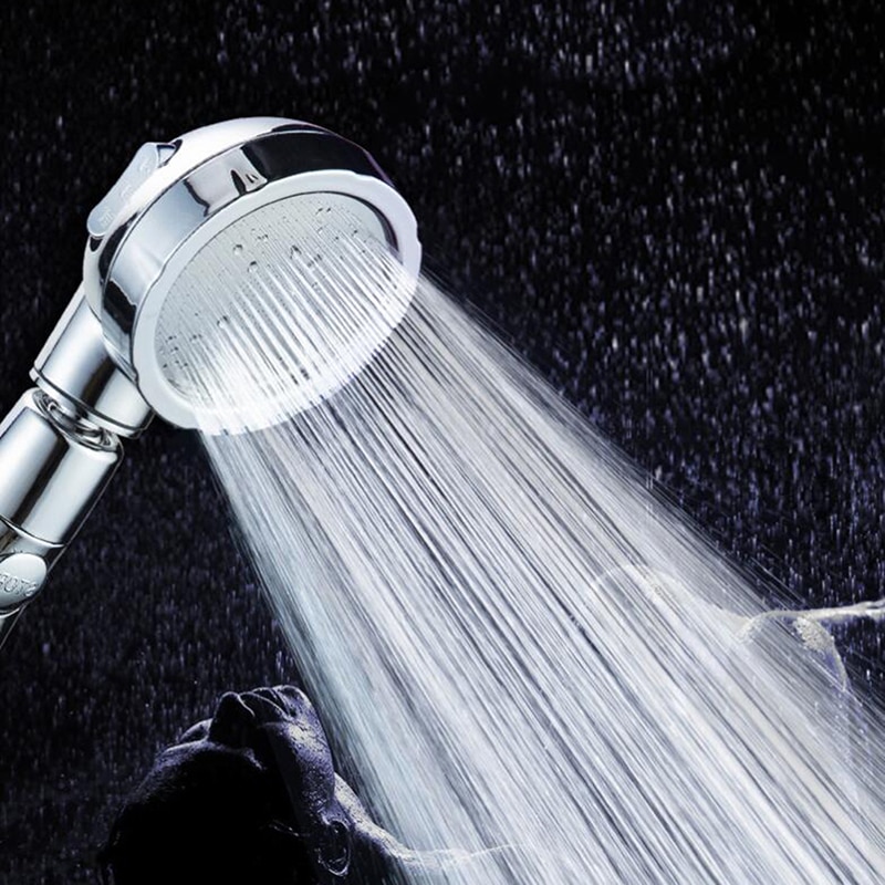 360 Degree Rotatable 3 Modes Shower Head With Water Control Button High-pressure Water-saving Rain Shower Watering Head