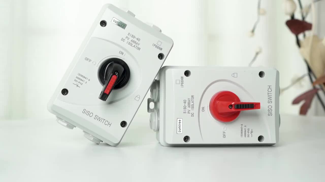 SUNTREE DC 1000V 4P 32A Rotary Solar system isolator switch SISO-40 has got SAA certificate