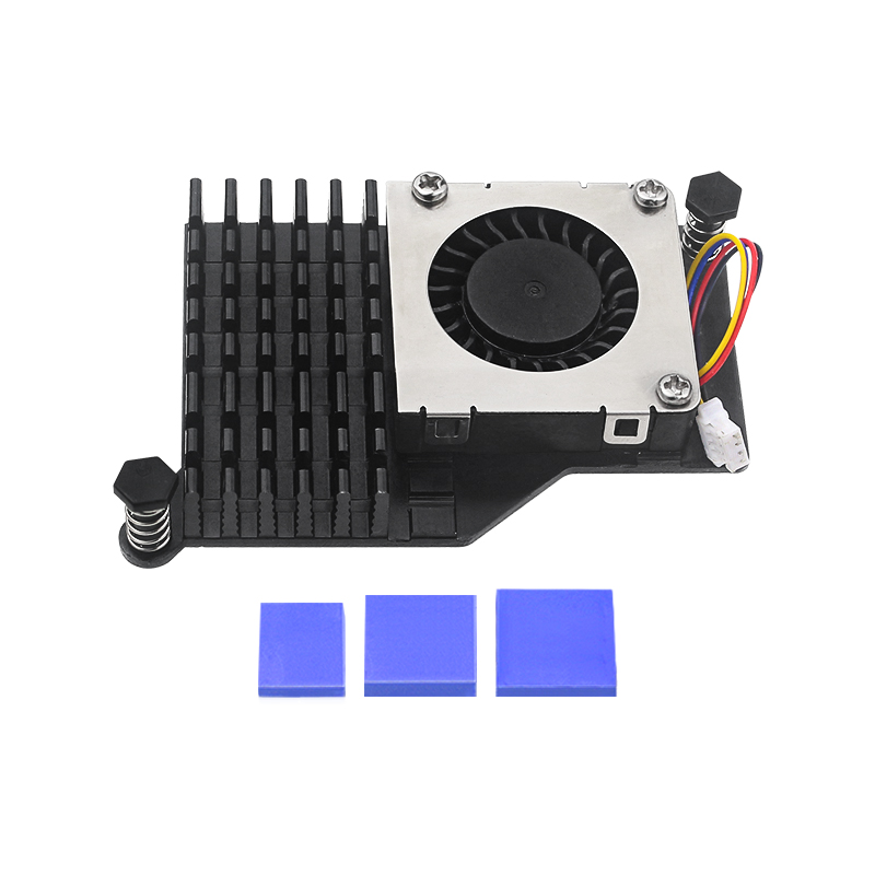 Raspberry Pi 5 Active Cooler Aluminum Heatsink PWM Speed Adjustable Fan Black Silver Blue Cooling Radiator for RPI 5 Pi5: GRAY