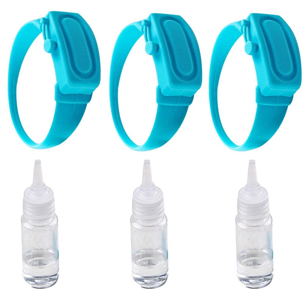 3PCWristband Hand Dispenser Hand Sanitizer Dispensing Silica gel Wearable Dispenser Pumps Disinfecta Wristbands Hand Band Wrist: C3 3pcs