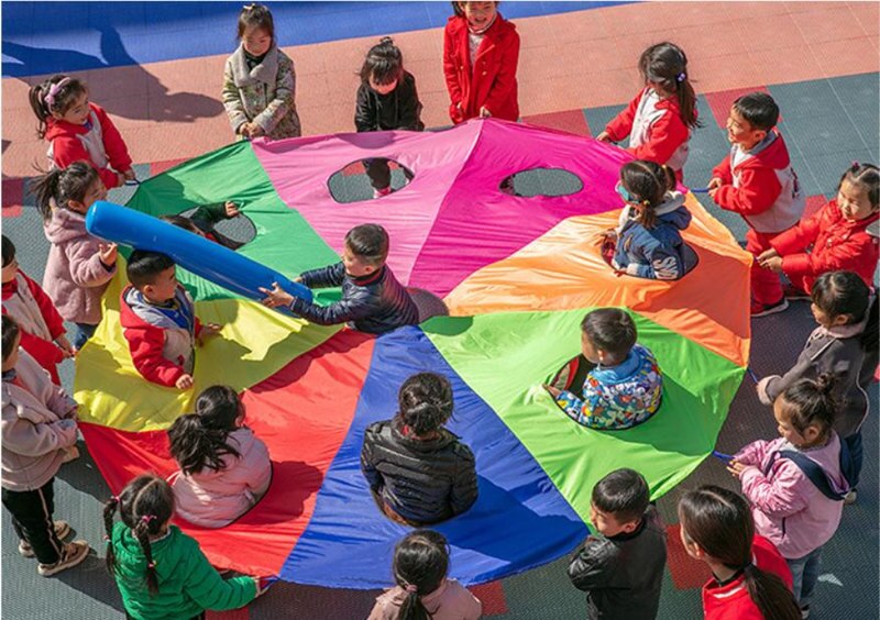 [Lustige] 2M/3M/4M/5M/6M Durchmesser Ich bin Freien spiel Schlag-a-Maulwurf Regenbogen Regenschirm Fallschirm Spielzeug springen-Sack Ballonfallschirm Spielen spiel matt spielzeug