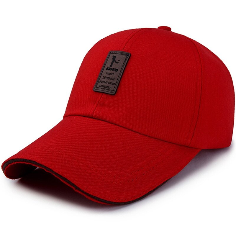 Lente Eenvoudige Verlengd Dakrand Baseball Cap Mannen Zonnebrandcrème Zonnescherm Leisure Zonnehoed Zomer Golf Hoed: RD