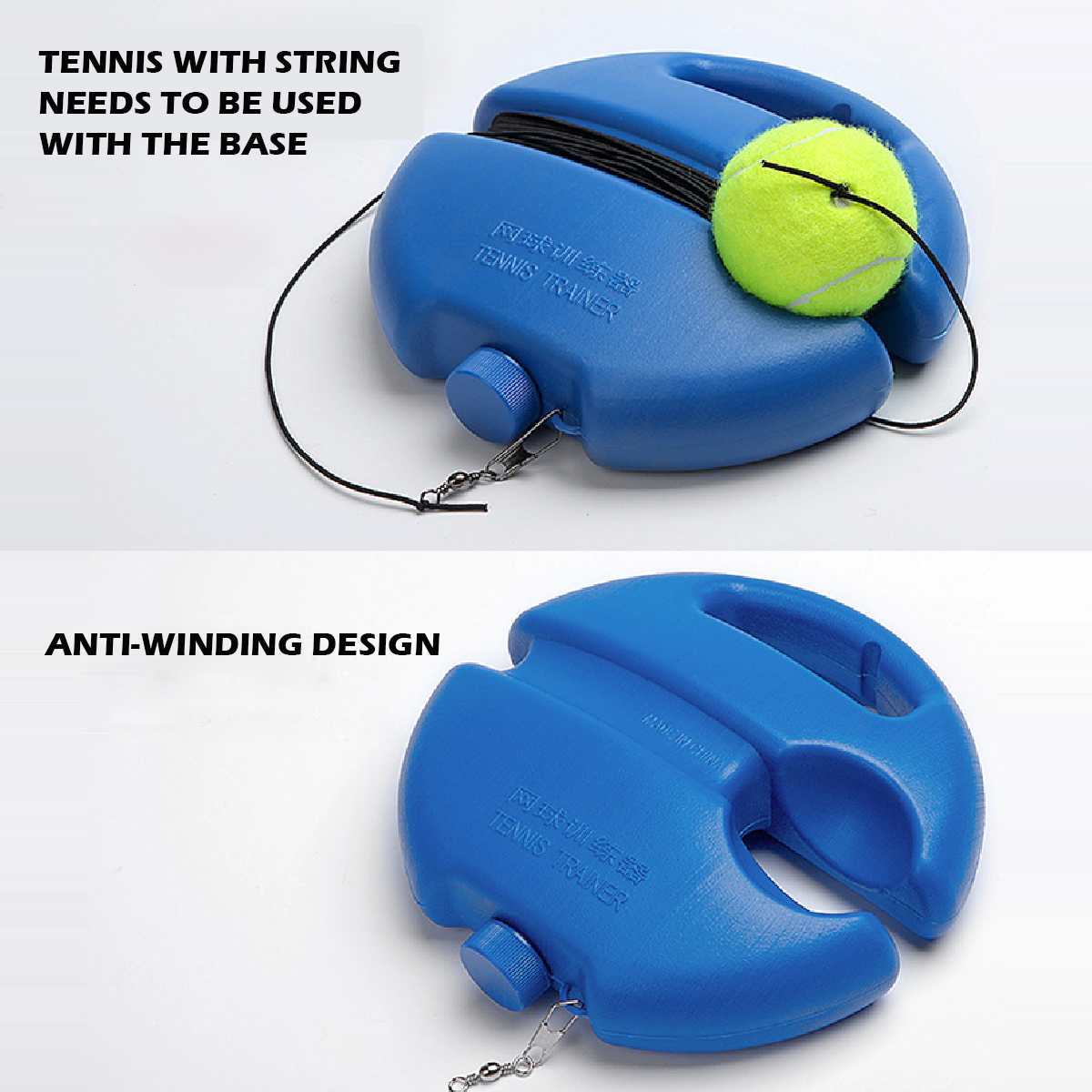 Ferramenta de treinamento de tênis portátil com bolas de corda elástica prática auto-dever rebote tennis trainer parceiro sparring dispositivo