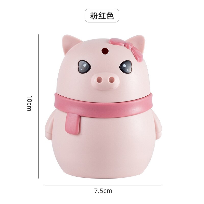 Distributeur automatique de cure-dents, hibou de dessin animé, conteneur de cure-dents de bureau: Pig-pink