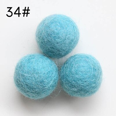 2.3cm 10Pcs 100% Wool Wool Felt Balls Lovely Diy Round Wool Ball Colorful Pom Poms craft Supplies handcraft Home Decro: 34 qing se