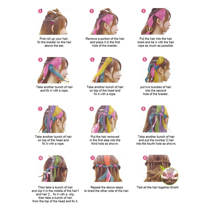 2 pcs Waterfall Braid Creator Plastic Styling Tools Black Hair Braid Maker Styling Tool Hair Device Centipede Braids