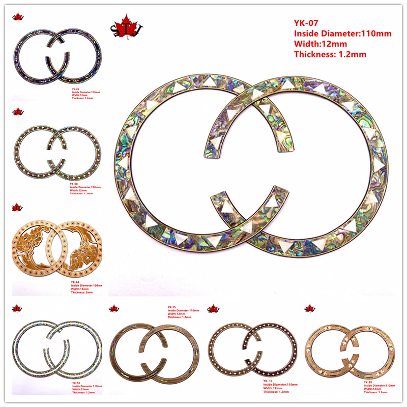 Rosette pour guitare acoustique classique, 2 pièces, cercle en bois de rose, trou de son, incrustation de décalcomanie, pièces de guitare acoustique