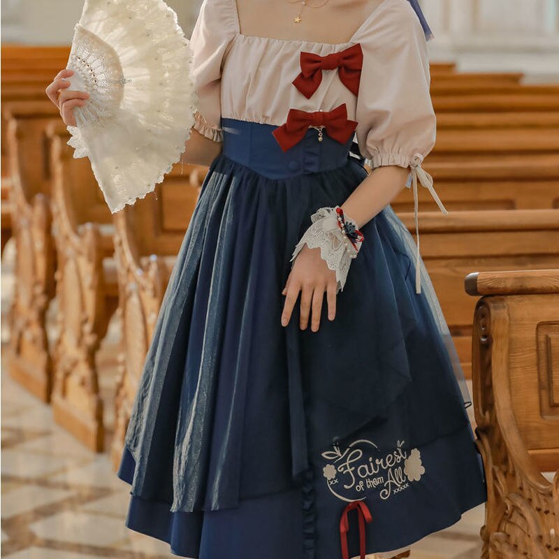 Snow White French Dress Girl Summer French Retro Puff Sleeve Tea Break Dress Party Vintage Dress French Dress Women