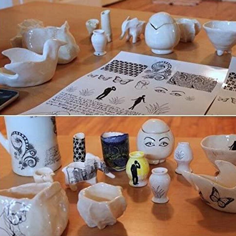 20 Sheets A4 White Color Inkjet Water Slide Decal Tranfer Paper DIY Sheets White High Resolution DIY Cup