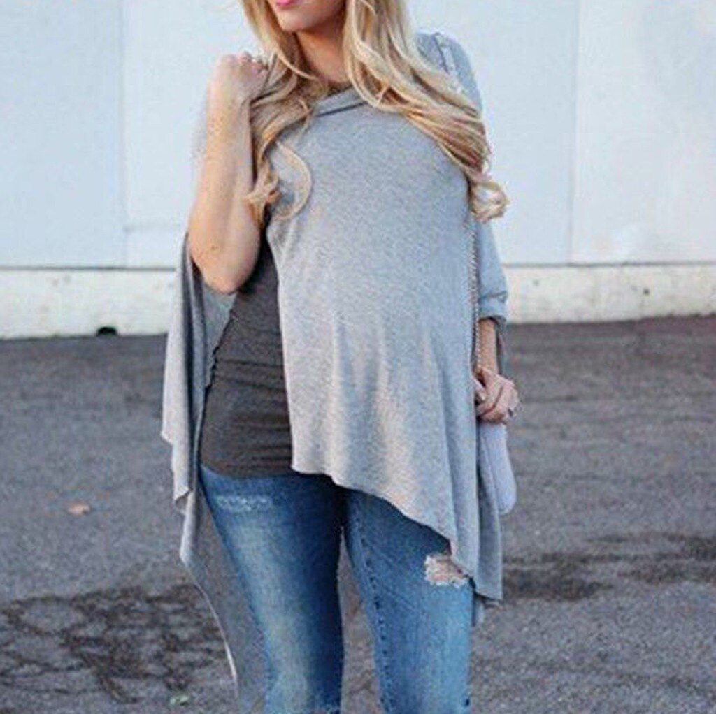 Barsel amningstøj kvinders barsel graviditet stribe lommer toppe hætte toppe skjorte sweatshirts tøj
